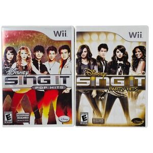 Disney Sing It Pop Hits Party Hits‎ Nintendo Wii Video Games Karaoke Bundle Lot